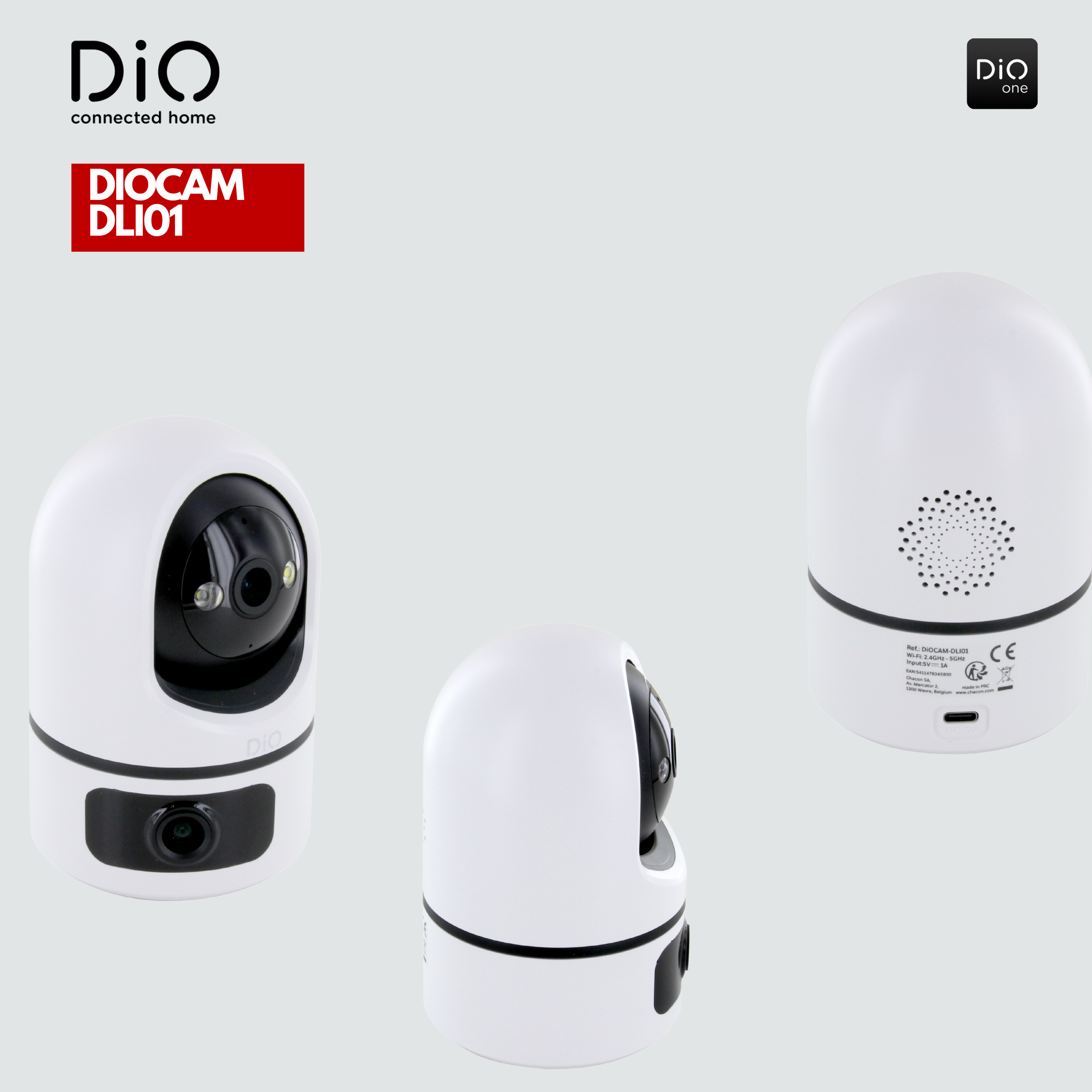 Dual-band roterende Wi-Fi-camera met dubbele lens voor binnenshuis - FULL HD 2MP