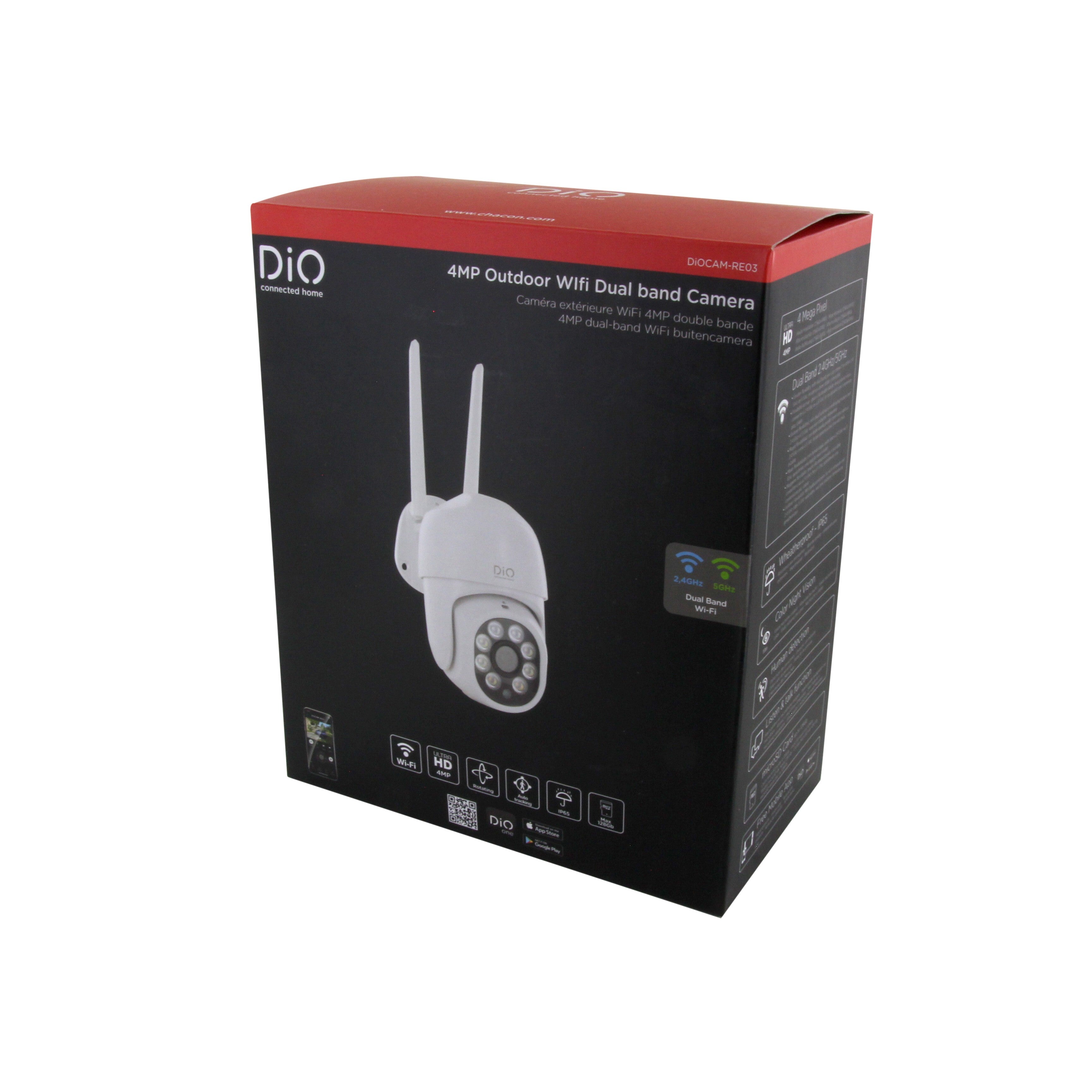 Cámara giratoria con cable para exteriores de 4 MP, doble banda
