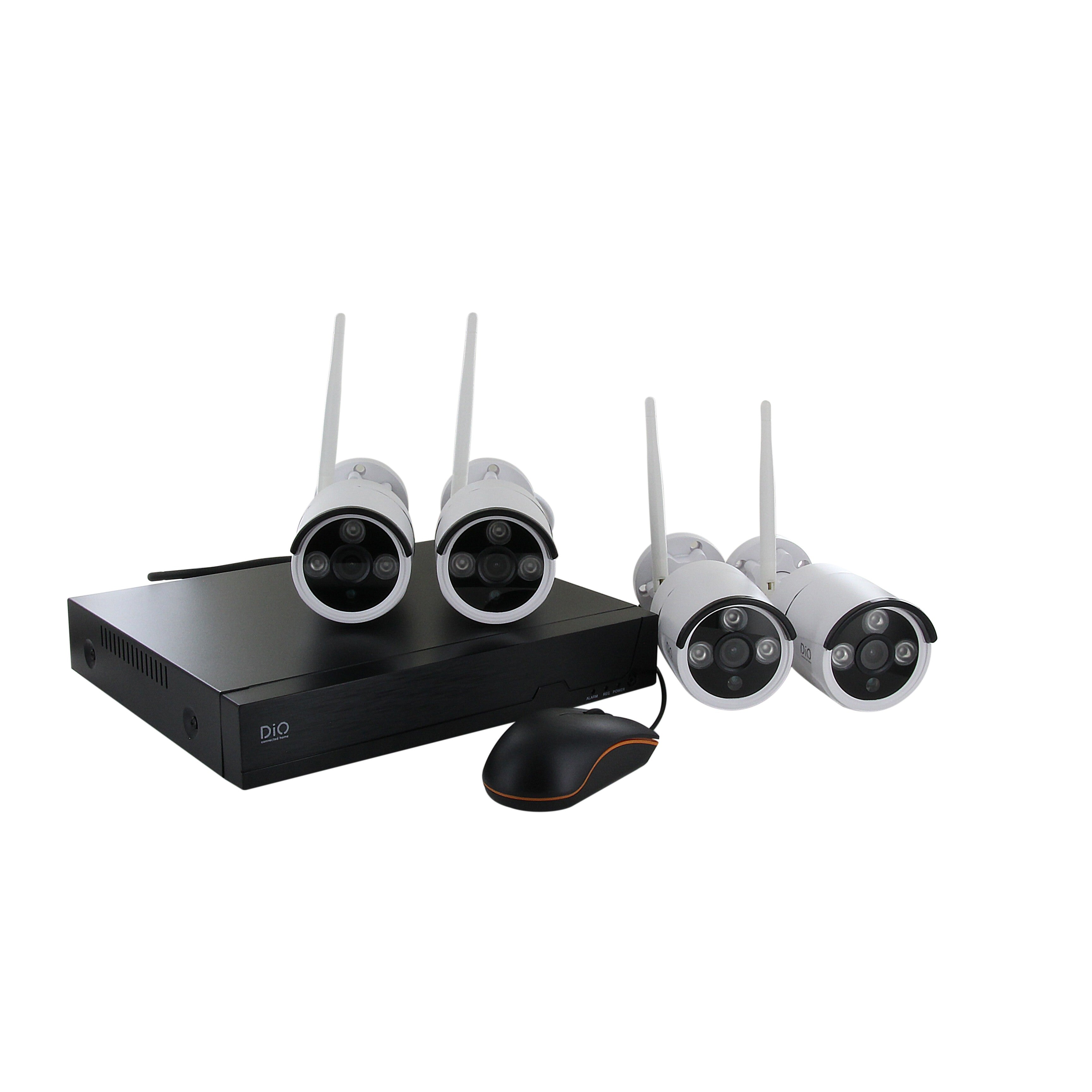 Kit de videovigilância sem fios NVR DiO + 4 câmaras