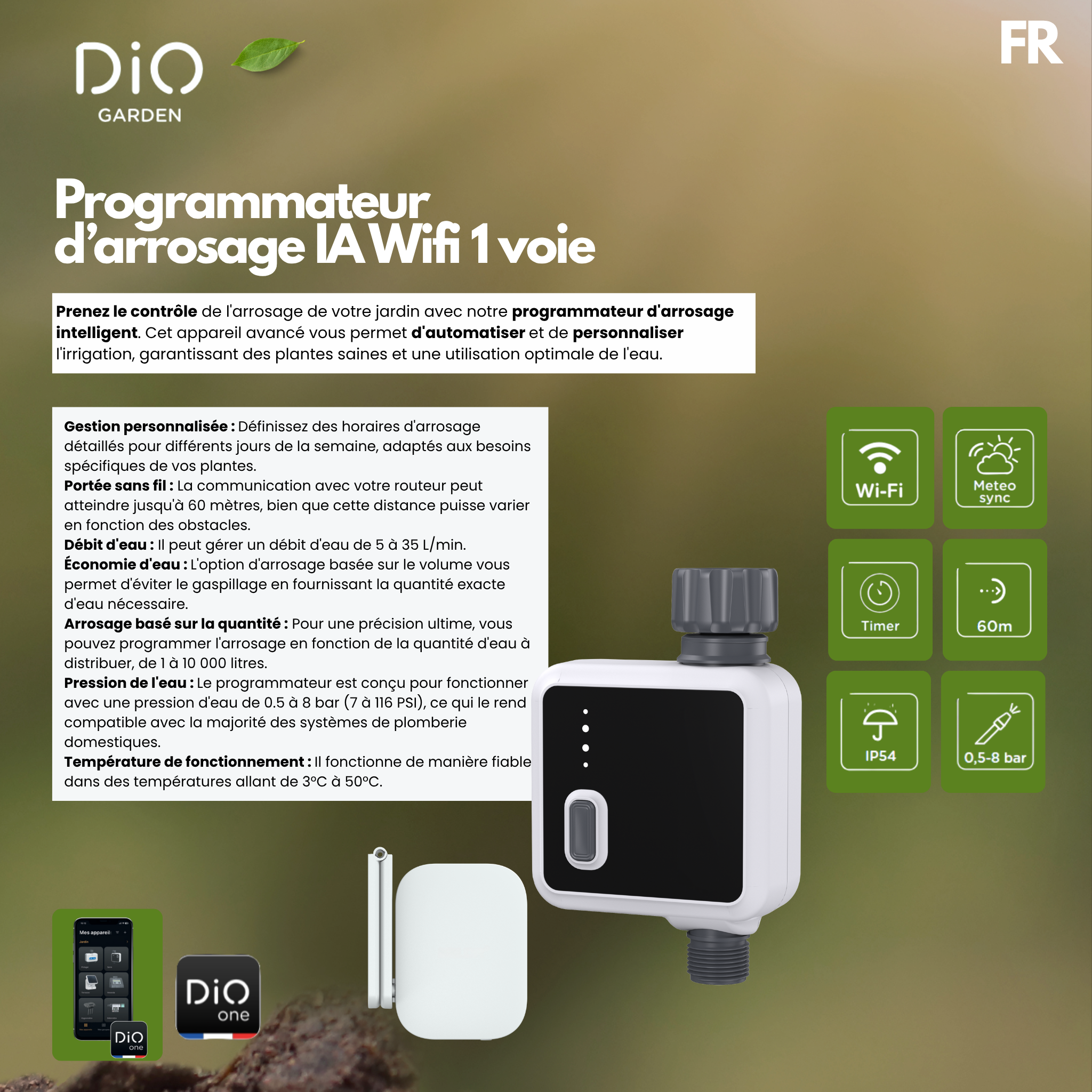 IA Wi-Fi 1-outlet watering programmer