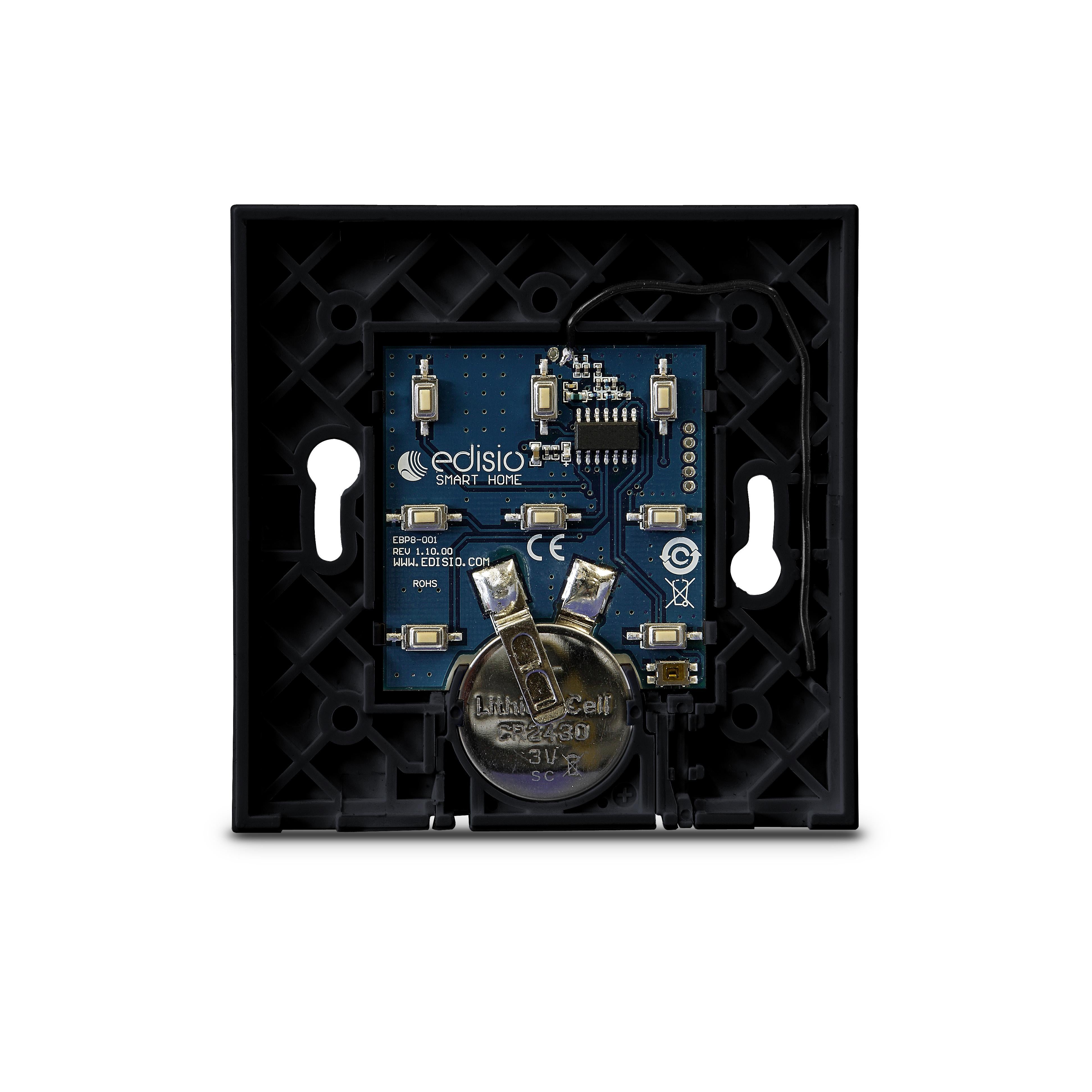 Basisplaat voor draadloze schakelaar, 1 tot 5 kanalen – Zwart