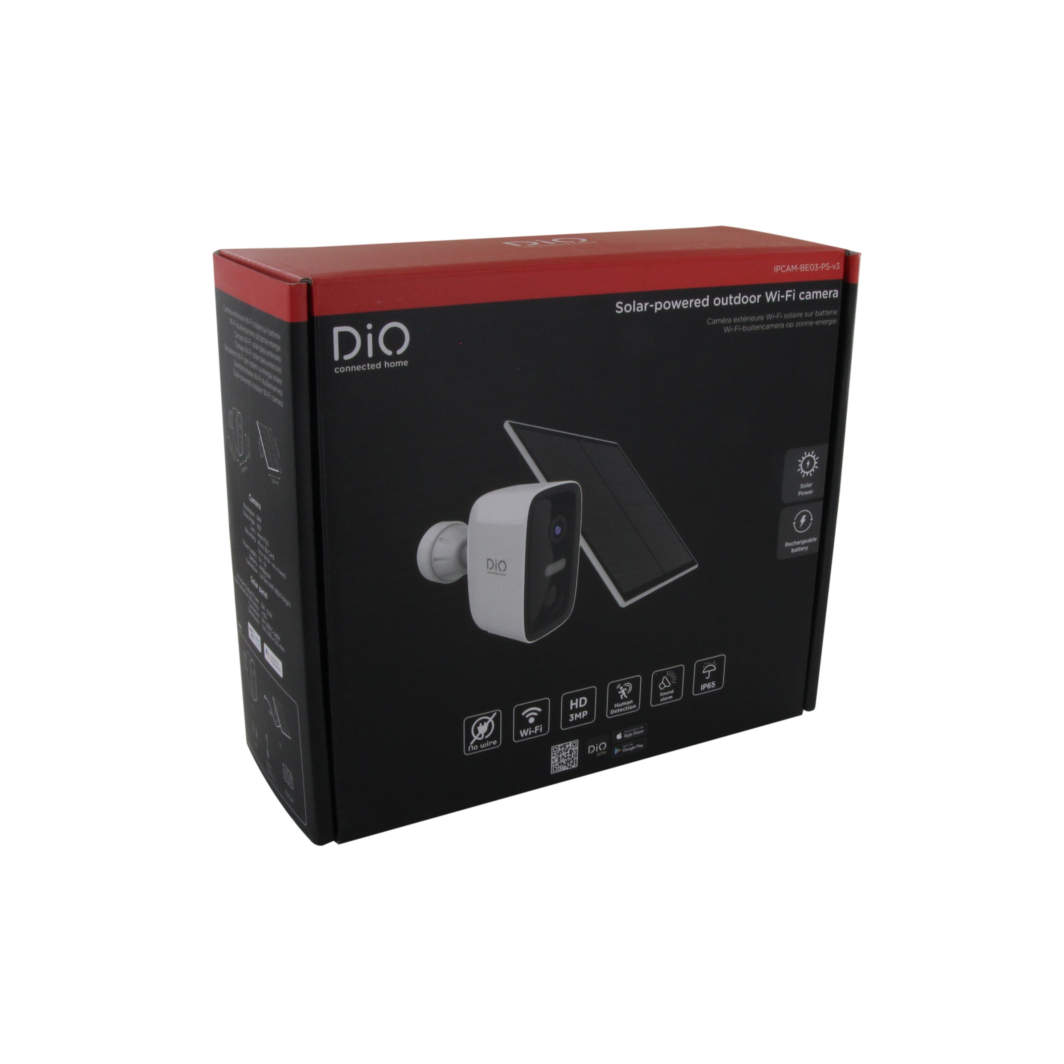 Wireless outdoor WiFi camera with solar panel