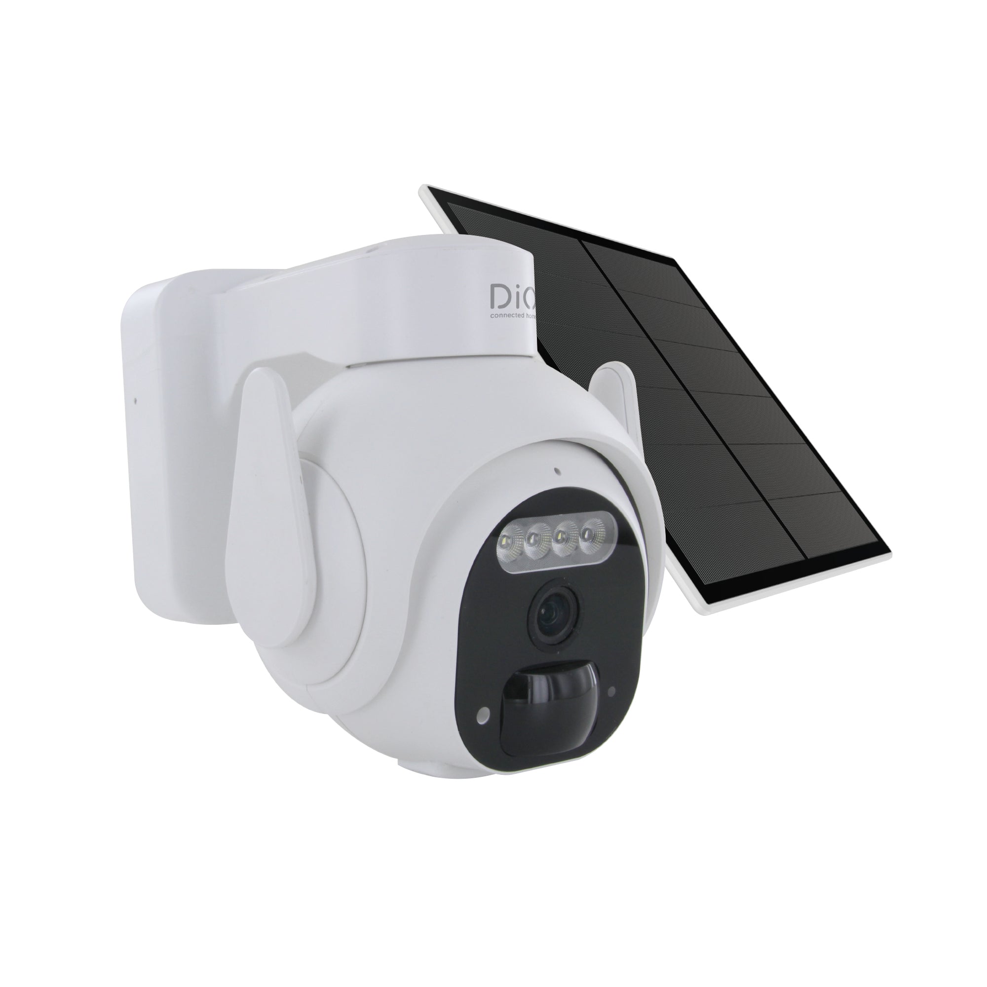 Câmara rotativa em cúpula WiFi sem fios para exterior com painel solar