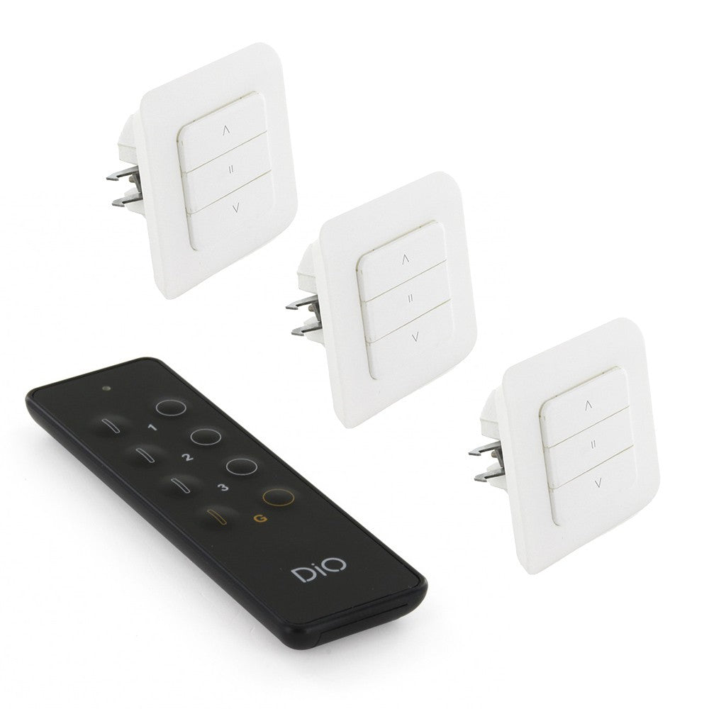 Pack with 3 Connected Shutter Switches and remote control - DiO Connect