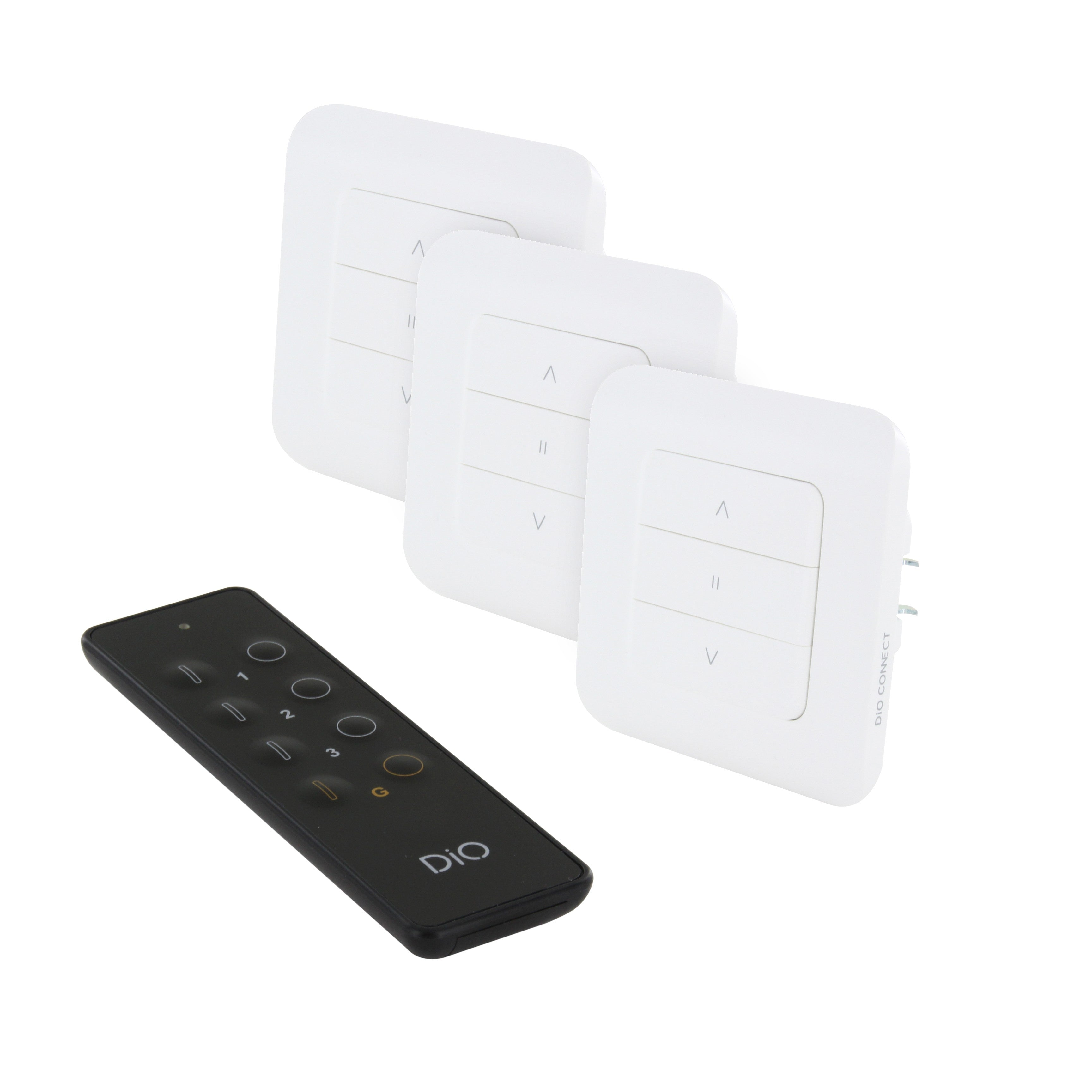 Pack with 3 Connected Shutter Switches and remote control - DiO Connect