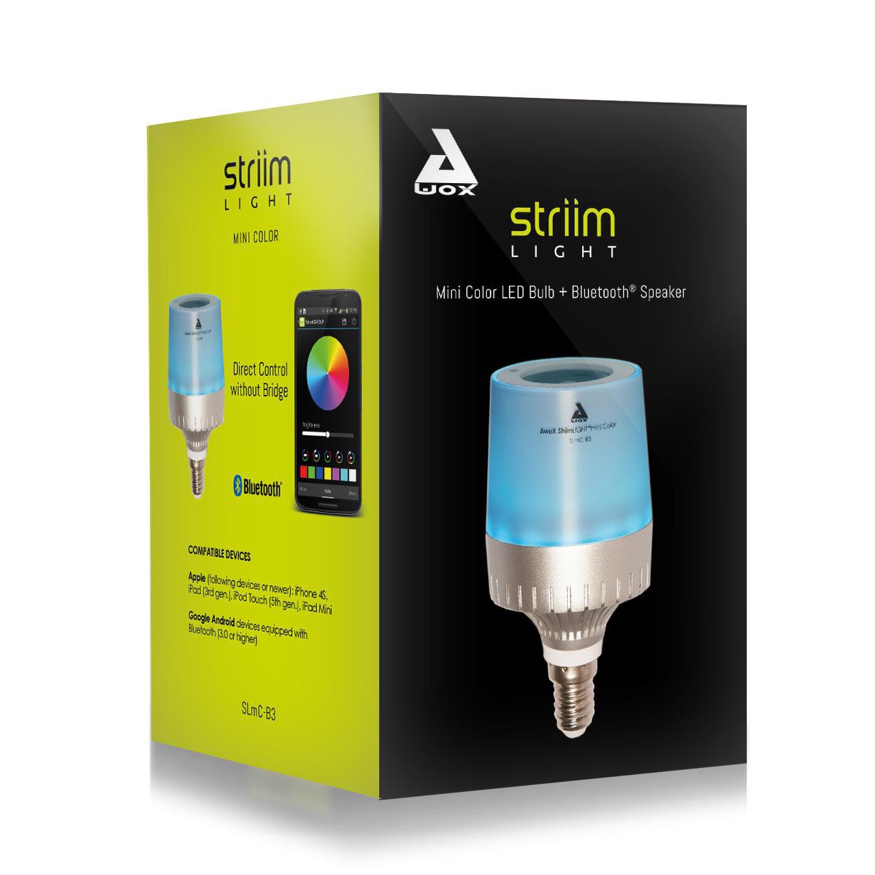 Lâmpada de cor LED E14 com coluna musical - Bluetooth