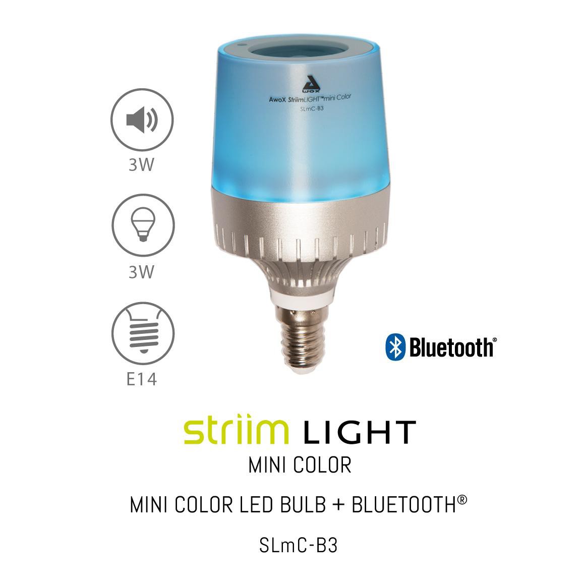 Lâmpada de cor LED E14 com coluna musical - Bluetooth