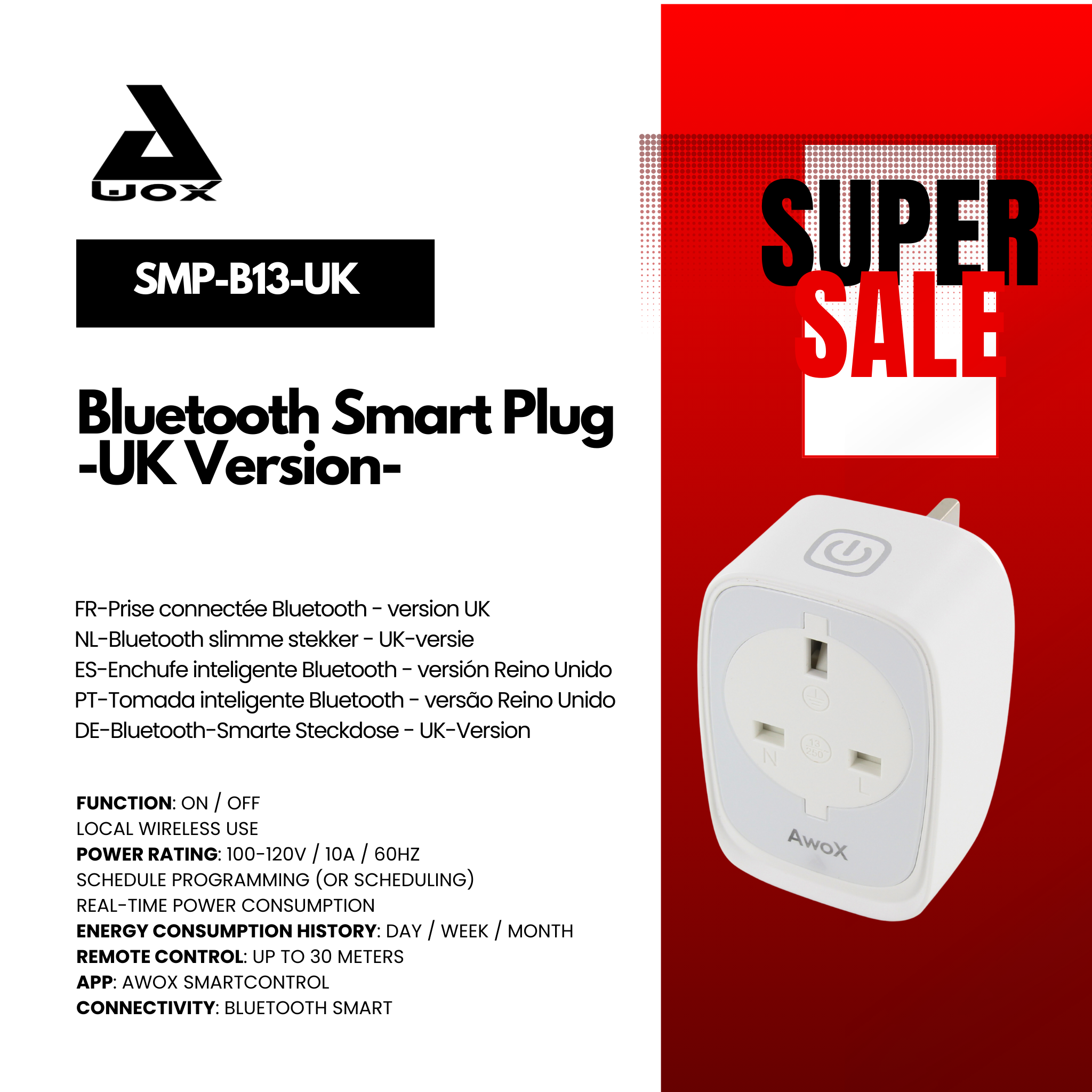 Bluetooth connected socket - UK version