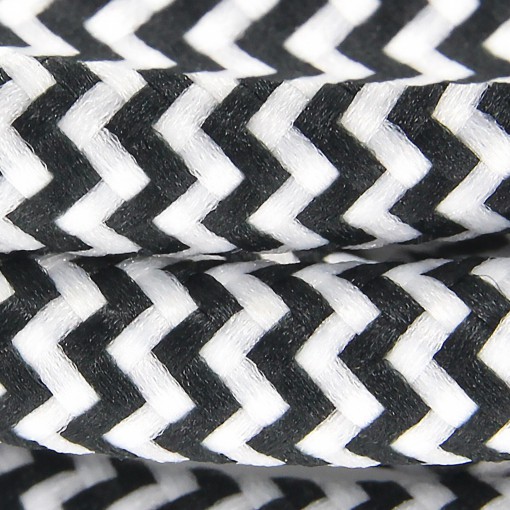 CHACON Extensor textil 5m 3x1.5m2 cable textil & enchufe plano negro negro  / blanco