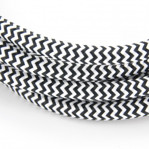     Câble textile soie ZigZag Noir HO3VV-F 2x0,75mm2 3m cuivre