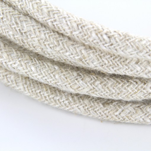 Cable textile lin naturel neut HO3VV-F 2x0,75mm2 3m  