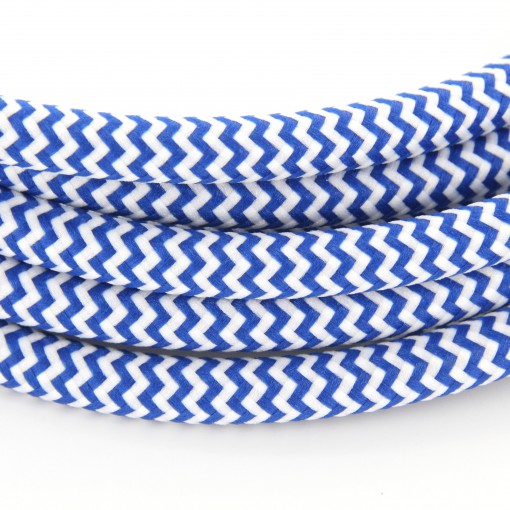 Cable textile soie zigzag bleu HO3VV-F 2x0,75mm2 3m  