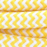 Câble textile zigzag jaune et blanc 2x0,75mm2
