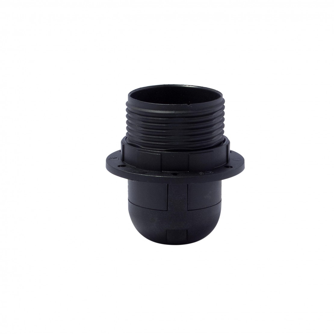 Semithreaded E27 lamp holder Black