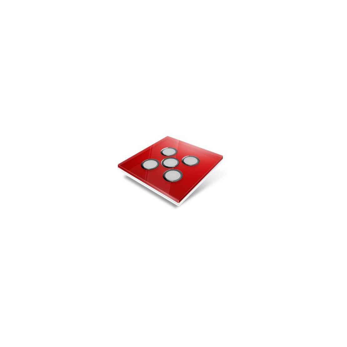 Afdekplaat voor Edisio-schakelaar - glas, rood