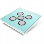 Afdekplaat voor Edisio-schakelaar - glas, lichtblauw