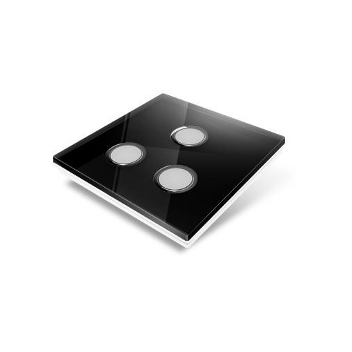 Afdekplaat voor Edisio-schakelaar - glas, zwart
