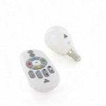 Set of colour E14 Bluetooth Mesh bulb and remote control
