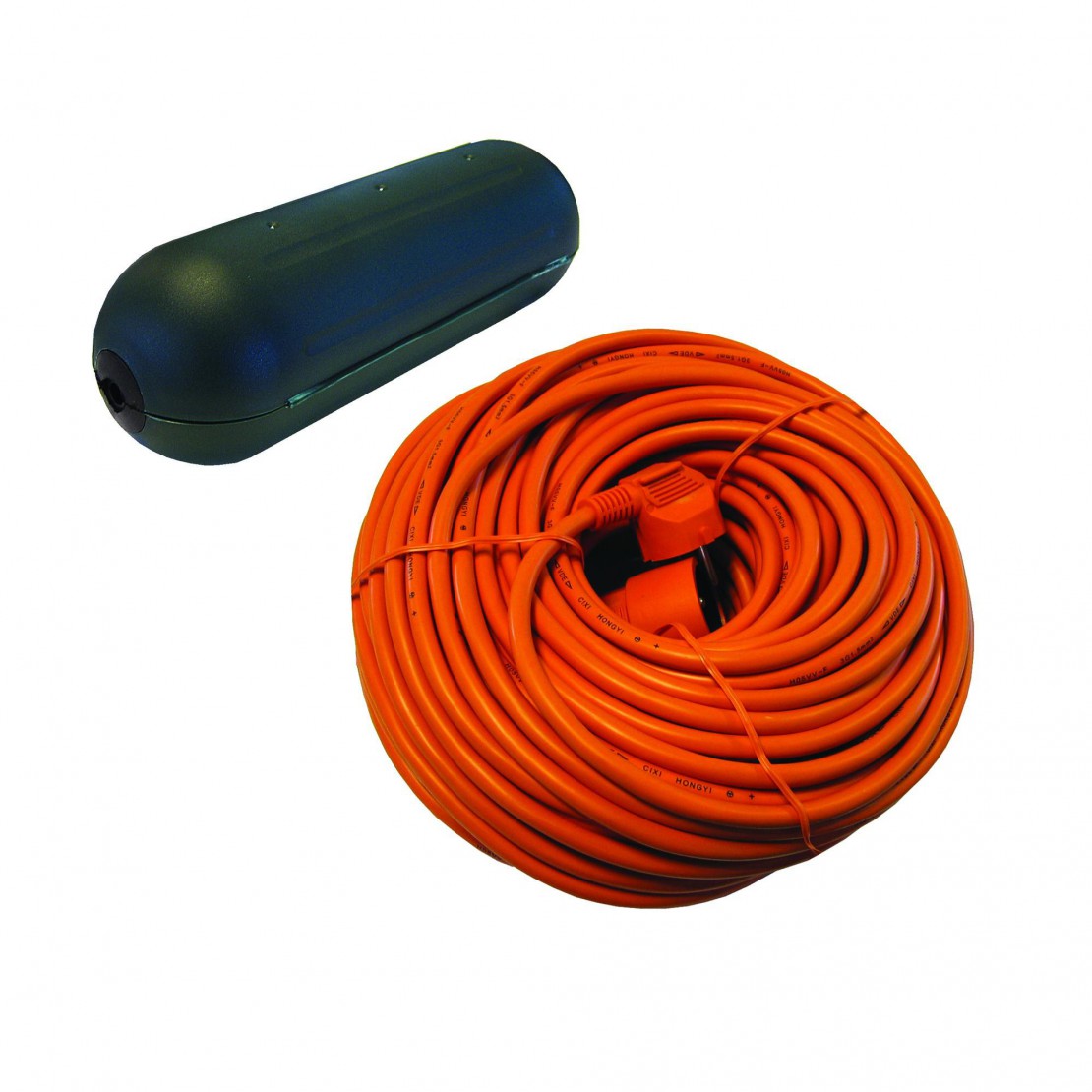Waterdichte kabelkoker + oranje verlengsnoer – 20 m