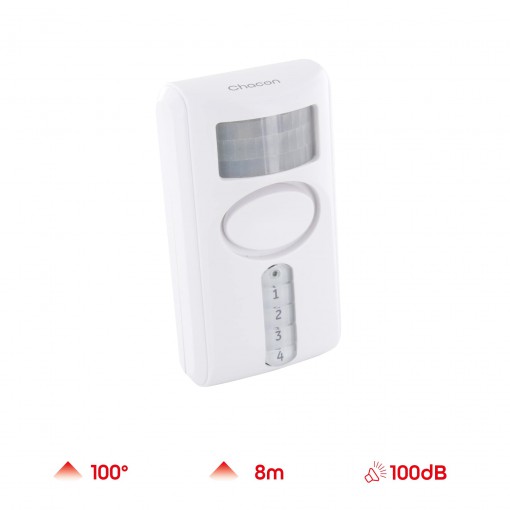 Motion detector with integrated alarm and keypad