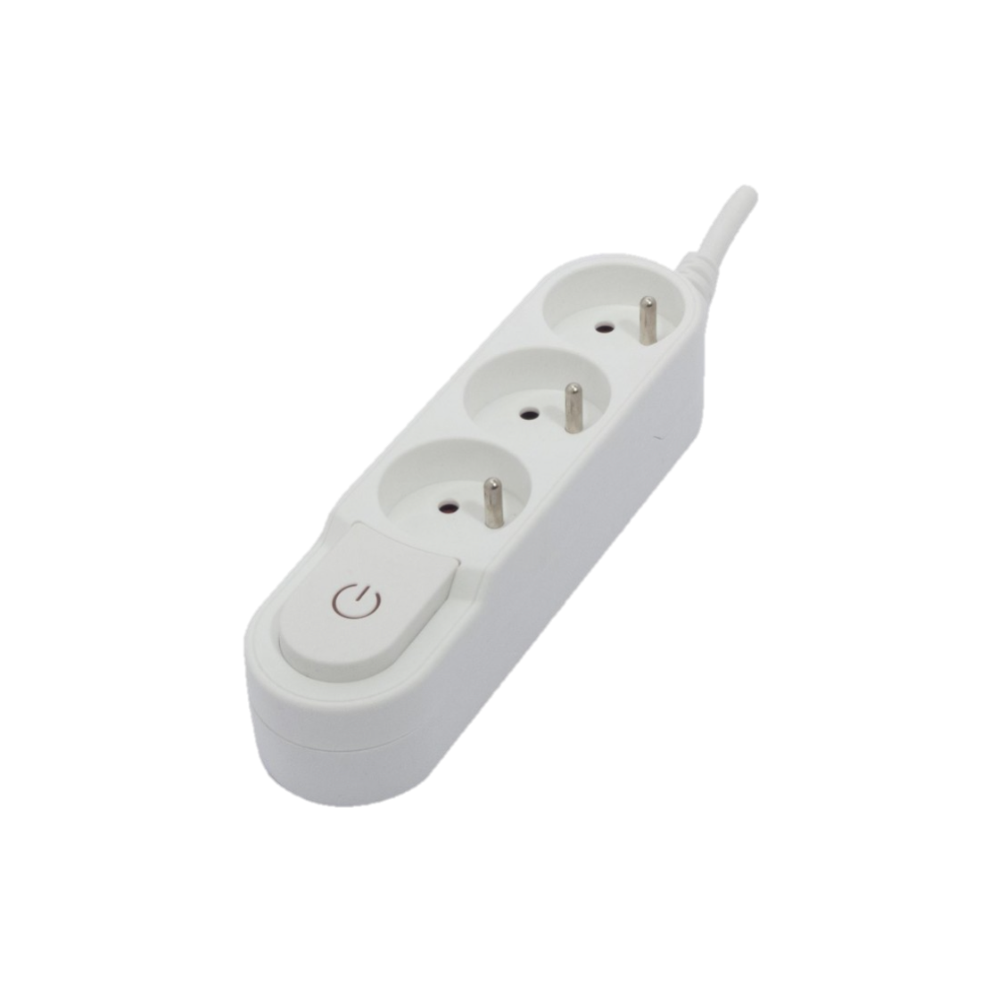 Multiprise avec câble court avec prise de courant - 4 interrupteurs  lumineux - Multiprise - Meuble derrière fiche plate - Multiprise commutable  