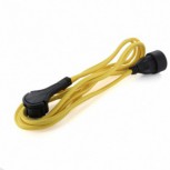 Yellow textile extension cord - with white flat plug - 5m