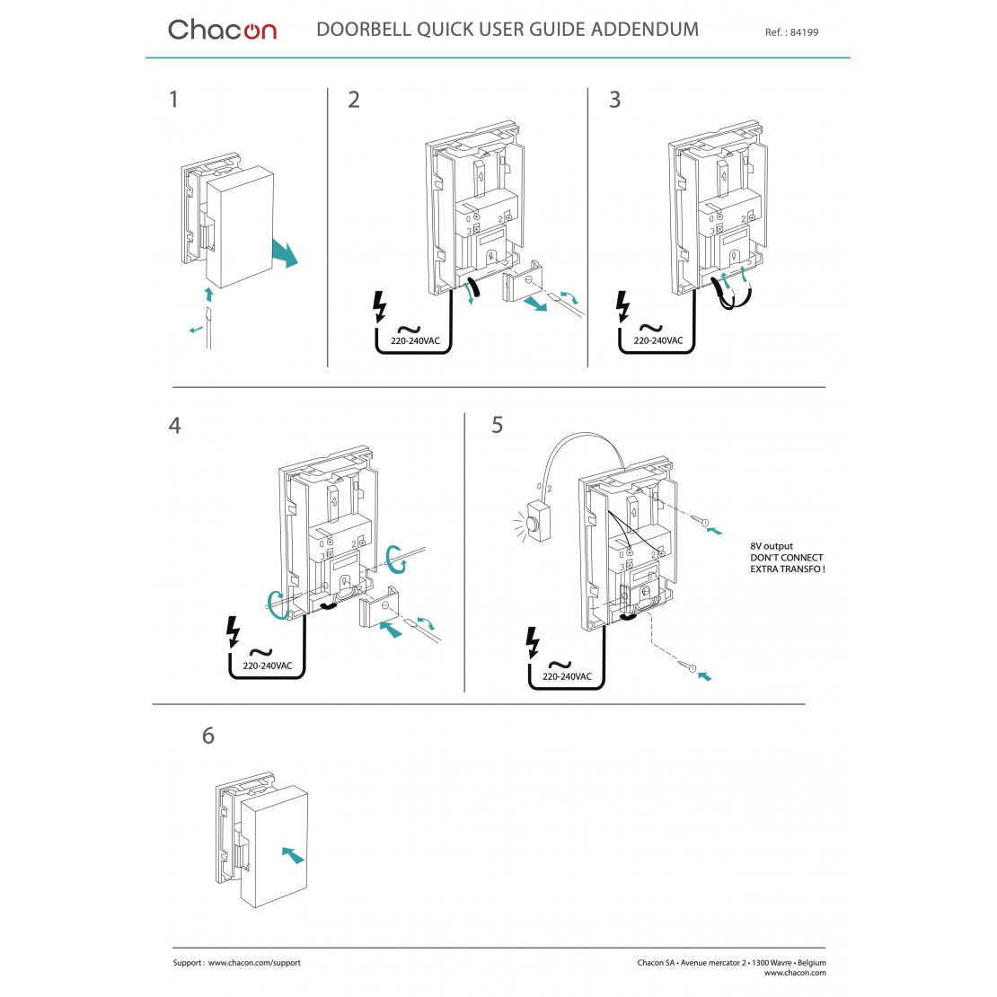 Trasformatore per campane 8V-12V-24V AC, adatto per campanelli video 