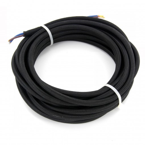 Cables textil HO3VV-FE 2 x 0,75mm2 3 m Negro 