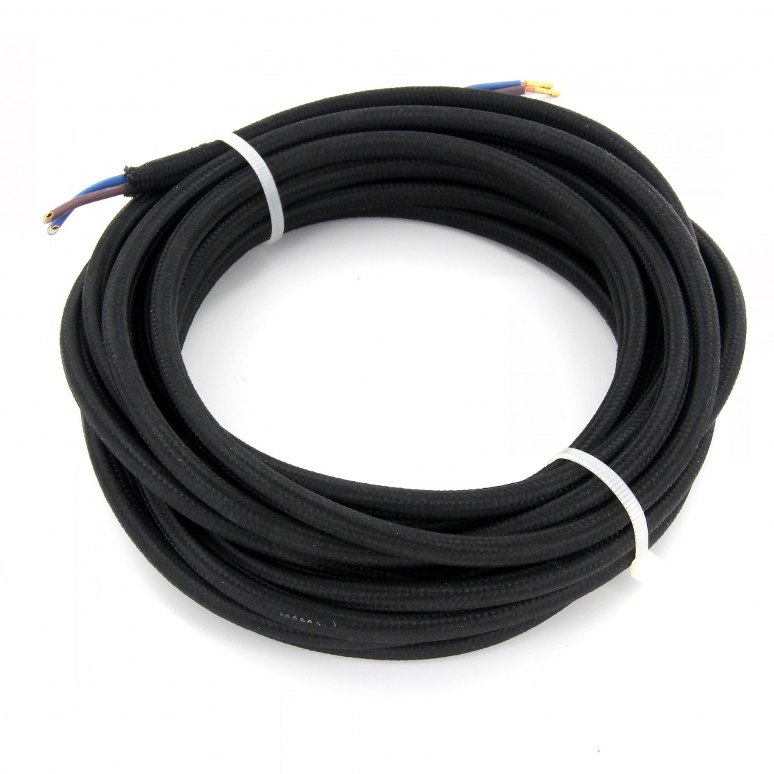 smartect Cable Textil en Color Antracita, Cable Electrico 3 Hilos