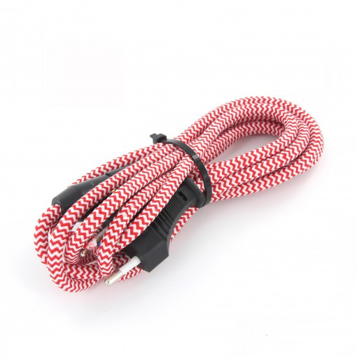 Cables textil con interruptorEHO3VVH2-FE 2 x 0,75mm2 2 m Rojo Blanco