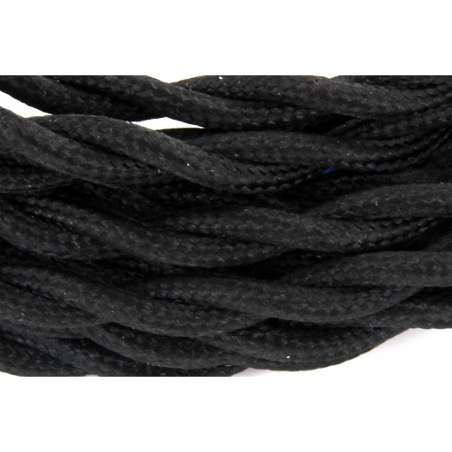 Cordon HO3VV-F  2 x 0,75mm2 to sadé - 3m - textile noir  