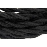 Cables textil trenzado HO3VV-FE 2 x 0,75mm2 3 m Negro 