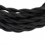Cables textil trenzado HO3VV-FE 2 x 0,75mm2 3 m Negro 