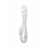 White cable with switch, 2 x 0.75 mm2