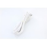 White fabric cable with switch, 2 x 0.75 mm2