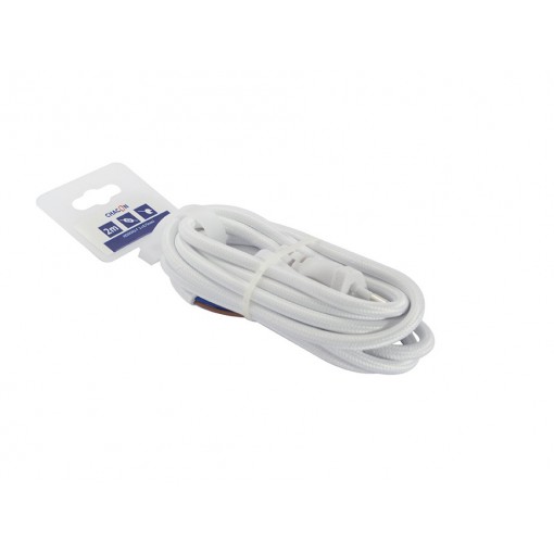Câble textile blanc + interrupteur 2x0,75mm2
