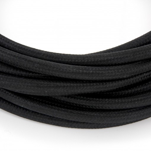 Câble HO3VV-F  2 x 0,75mm2 - 5 m - textile noir  