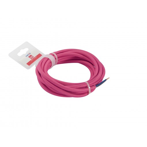 Cables textil HO3VV-FE 2 x 0,75mm2 3 m Rosa 