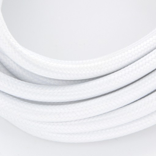 Câble HO3VV-F  2 x 0,75mm2 - 5 m - textile blanc  