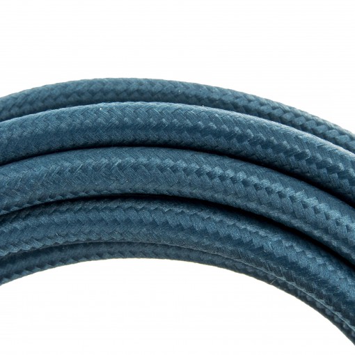 Cables textil HO3VV-FE 2 x 0,75mm2 3 m Pavo real azul 