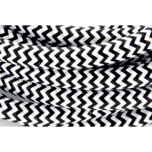Cables textil HO3VV-FE 2 x 0,75mm2 3 m Negro Blanco 