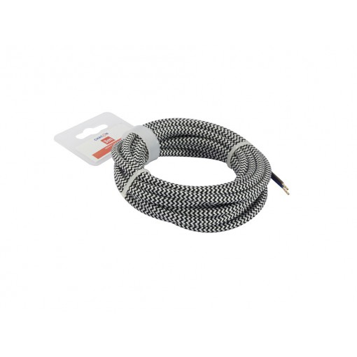 Cables textil HO3VV-FE 2 x 0,75mm2 3 m Negro Blanco 