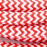 Câble HO3VV-F  2 x 0,75mm2 - 3 m - textile rouge/blanc  