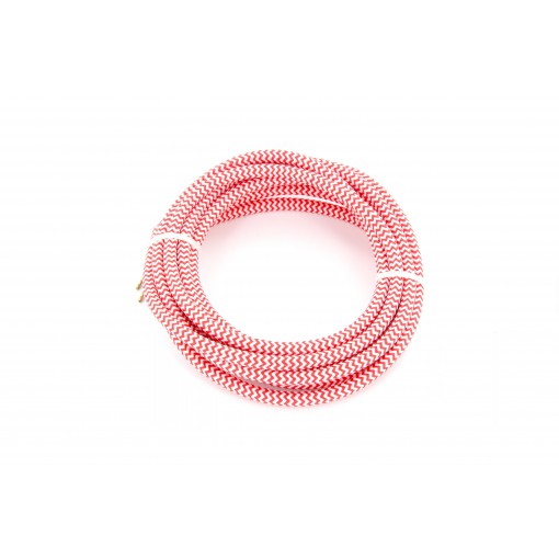 Cables textil HO3VV-FE 2 x 0,75mm2 3 m Rojo Blanco 