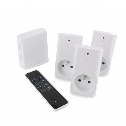 Conjunto de 3 tomadas On/Off, telecomando e LiteBox - programador Bluetooth