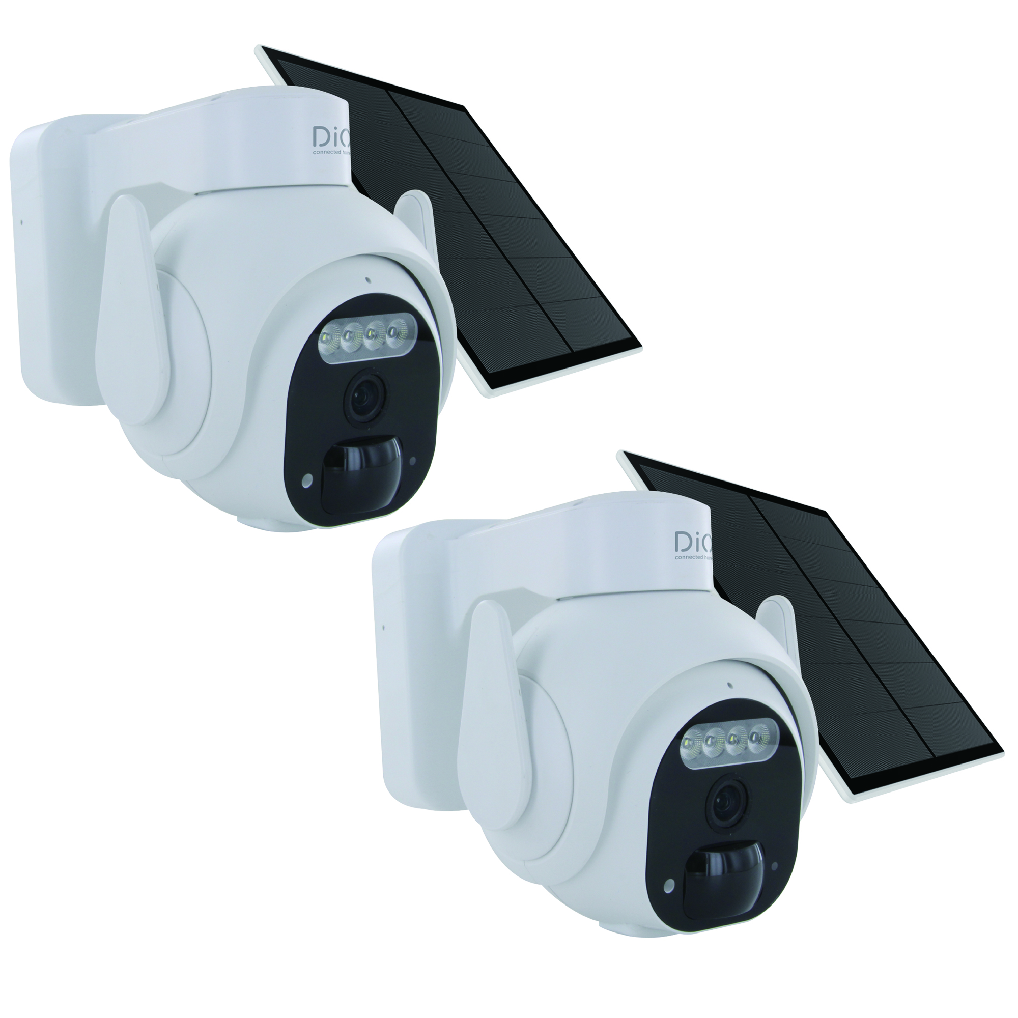 2 x Caméra WiFi rotative d’extérieure sans fil avec panneau solaire
