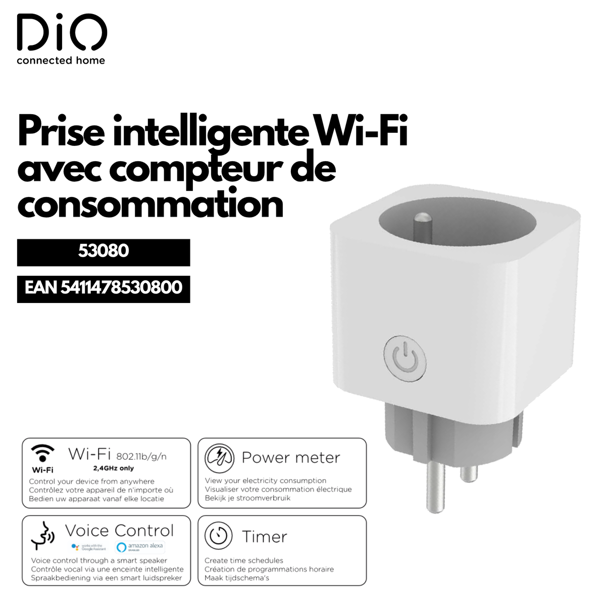 Smart Wi-Fi Plug with Power Meter – DiO Connect