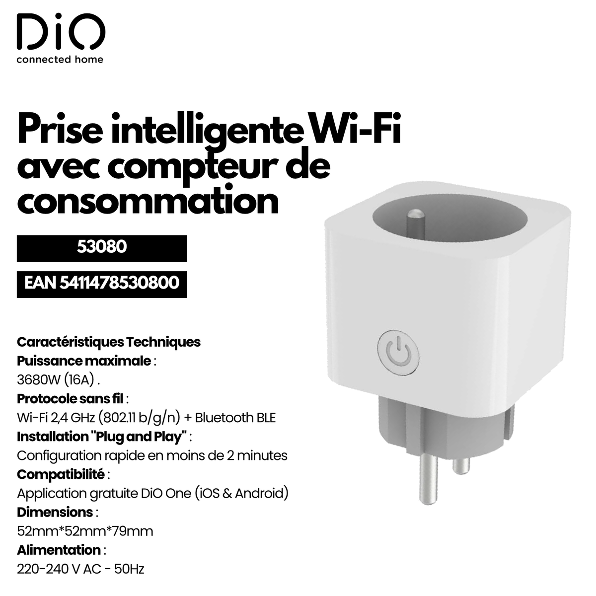 Smart Wi-Fi Plug with Power Meter – DiO Connect