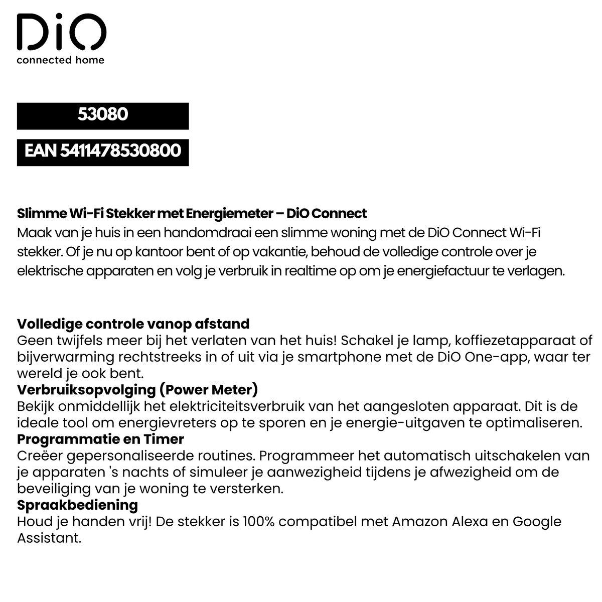 Smart Wi-Fi Plug with Power Meter – DiO Connect