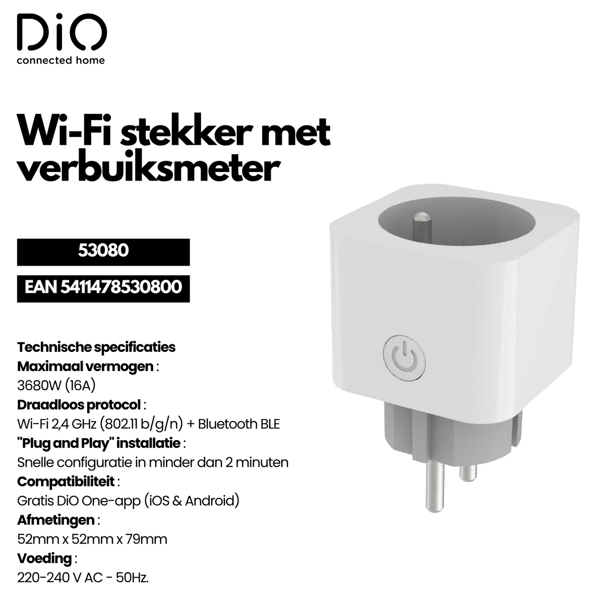 Smart Wi-Fi Plug with Power Meter – DiO Connect
